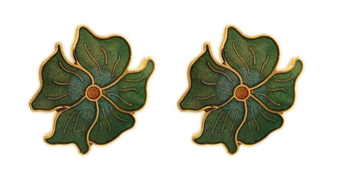 Behave - Oorringen dames - bloemmotief - groen - 2 cm - natuurstijl