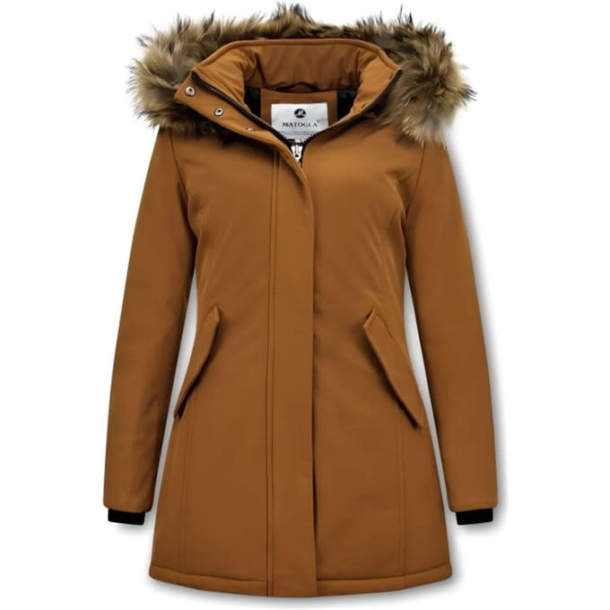 Matogla Winterjas met echte bontkraag slim fit