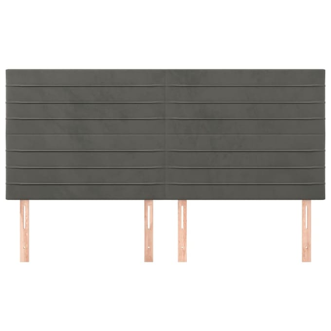 vidaXL - Hoofdbord - donkergrijs - 200x5x118/128 - cm - Fluweel
