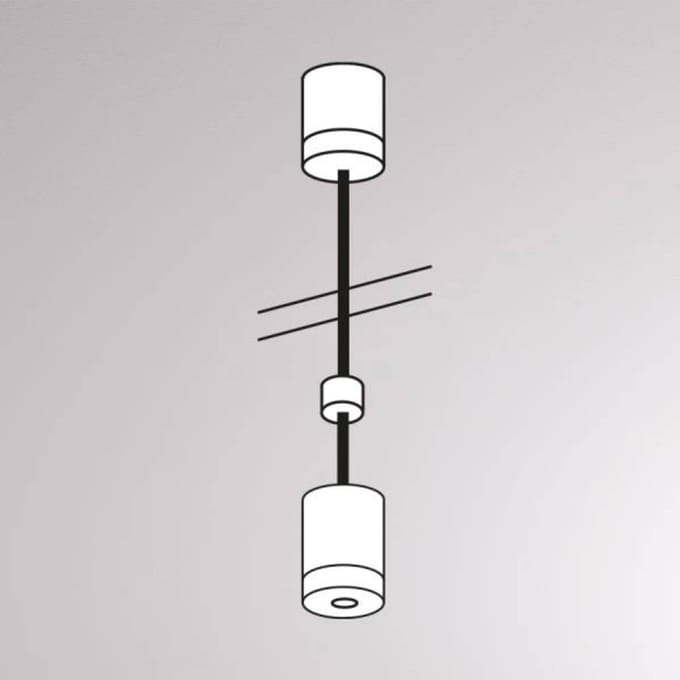 Molto Luce Afhanghoogte voor Volare rail, 100cm, zwart