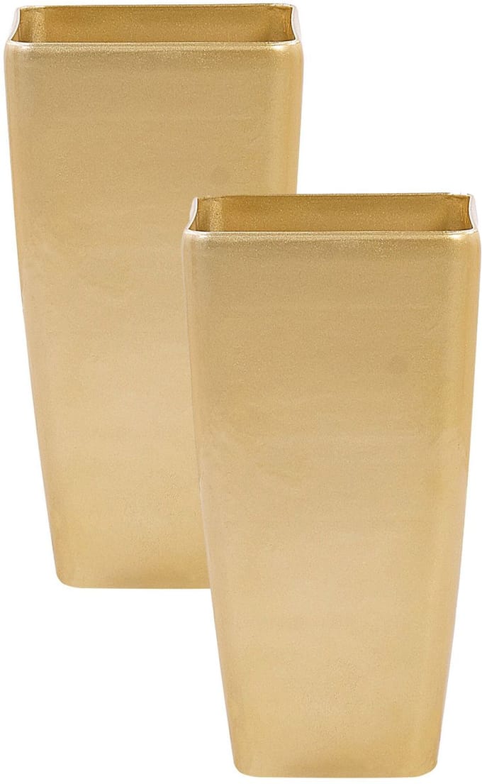 MODI - Bloempot set van 2 - Goud - 30 cm - Stenenmix