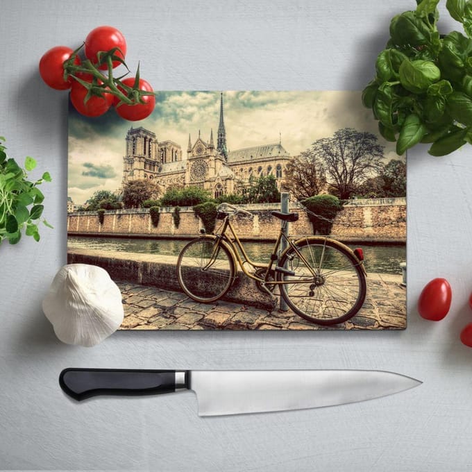 Glassnijplank - Fiets - Glazen Snijplanken - 35×25 cm - 4mm