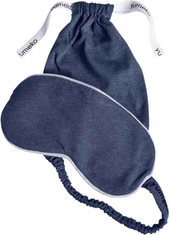 Yumeko slaapmasker jersey indigo blauw