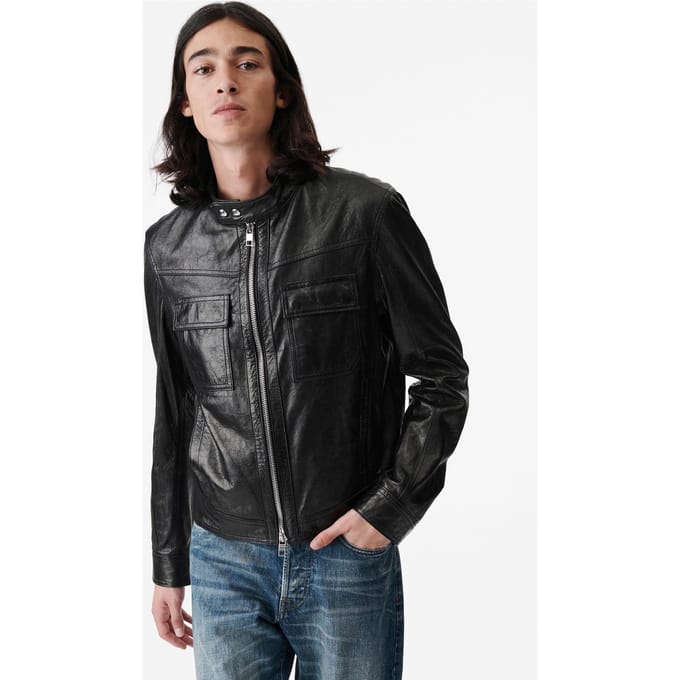 IRO Paris Irown Silver/black Größe: XL | Lederjacken Outlet | Herren | Grau