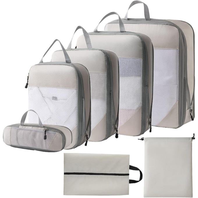 1 set compressieverpakkingsblokjes samendrukbare reisverpakkingsorganizer voor handbagage
