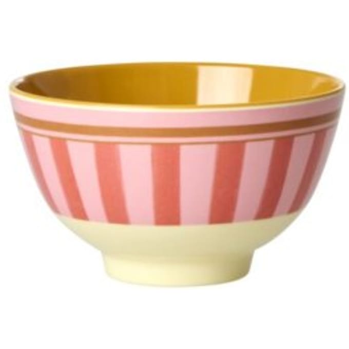 Rice melamine kom met strepen, roze, 300 ml