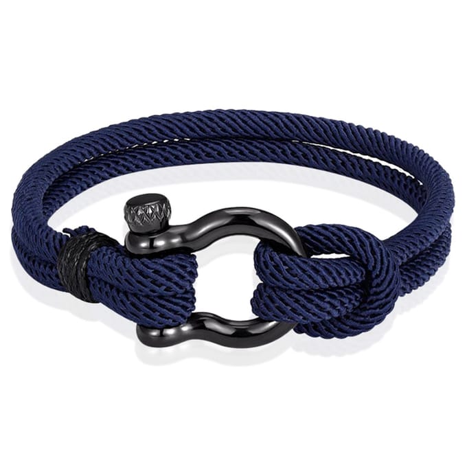 Nautische heren armband Paracord Edelstaal Anker Navy-21cm