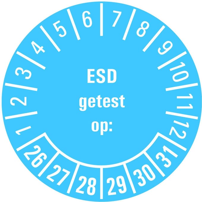 ESD getest op keuringssticker 26-31 - vel 20 mm - 36 per kaart