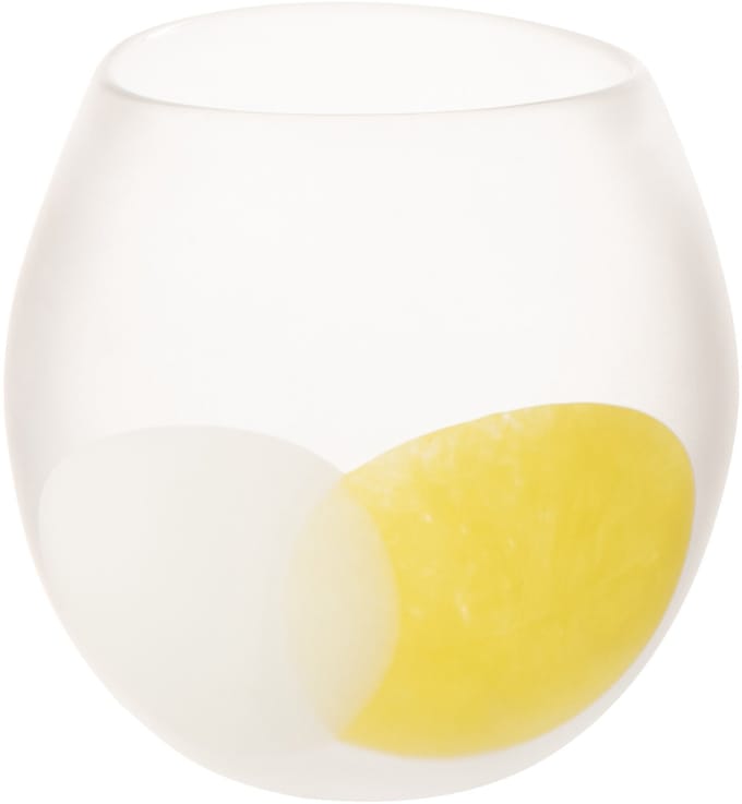 J-Line windlicht Bal - glas - wit/geel - large