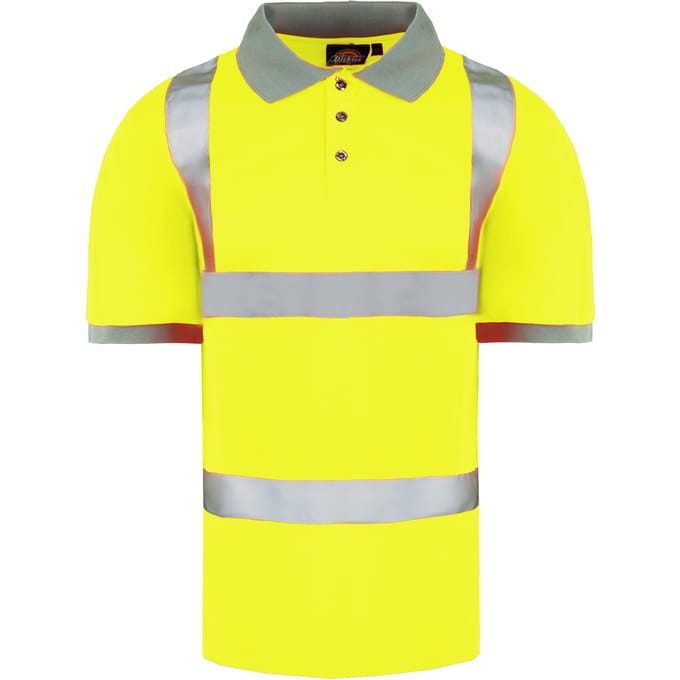 Dickies Hoge Zichtbaarheid Heren Geel Veiligheidspoloshirt