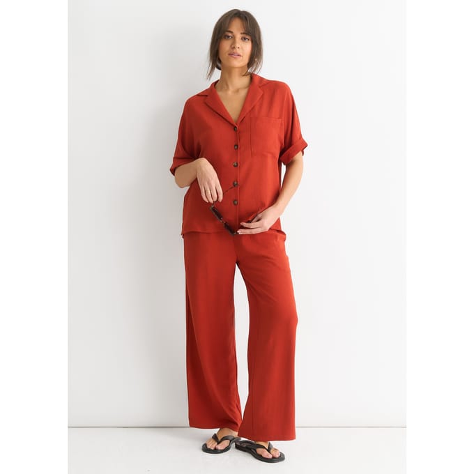Rust Luchtstroom Oversized Shirt Top