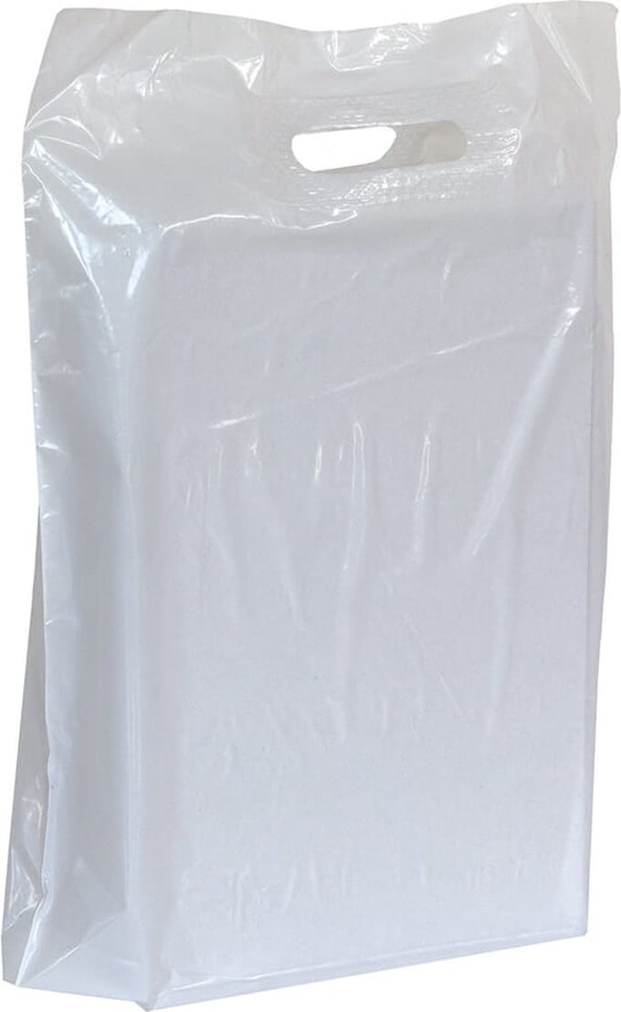 250x Plastic tassen 45x50+2x4cm Wit