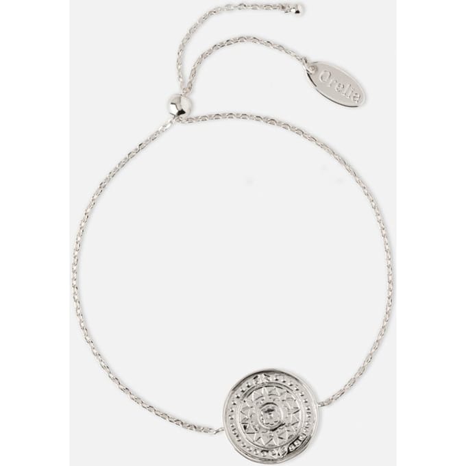 Orelia armband met ingegraveerd muntje zilverkleurig