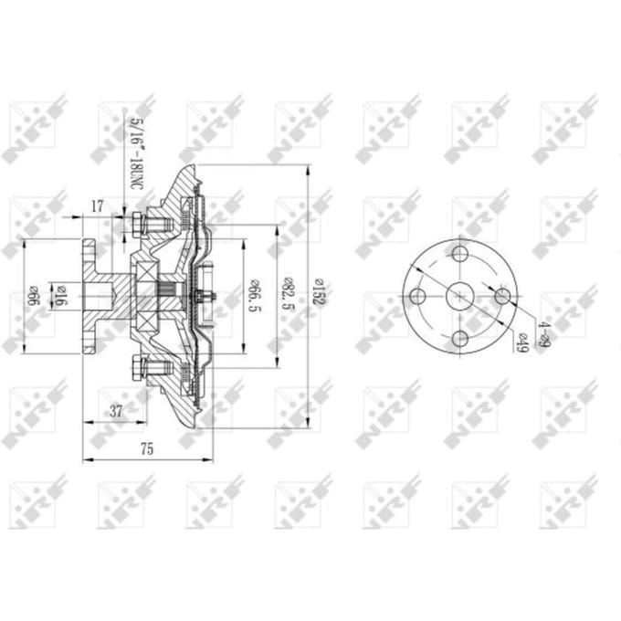 Koppeling, radiatorventilator NRF 49592