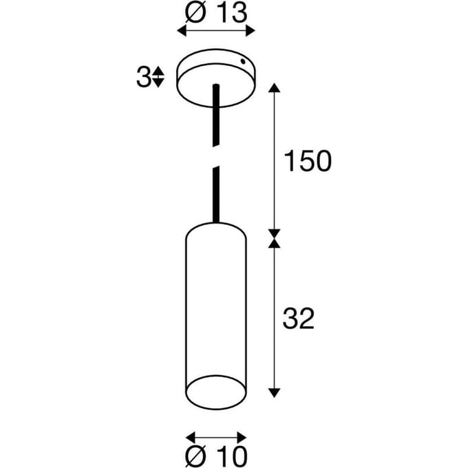 SLV hanglamp Enola, wit mat, Ø 10 cm, metaal