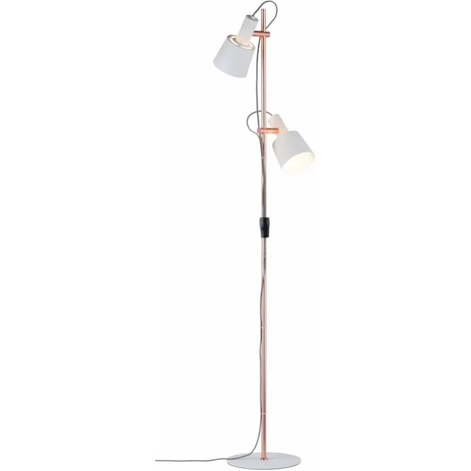 Neordic Staande lamp Haldar E14 max. 2x20W Wit, Koper mat Metaal