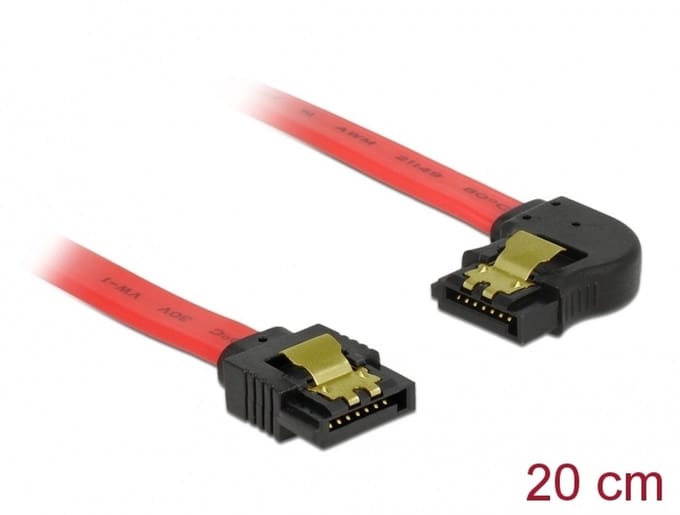 Delock SATA 6 Gb/s Cable straight to left angled 20 cm red