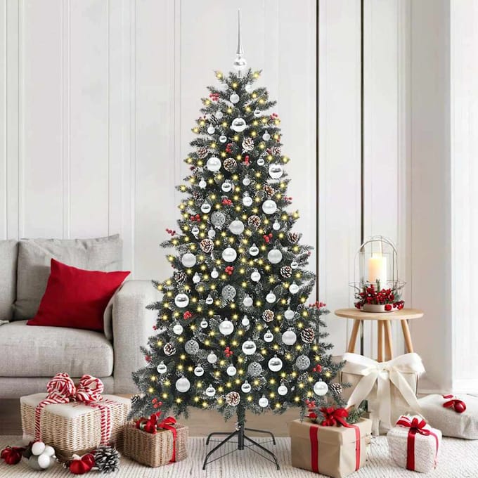 vidaXL Kunstkerstboom Groen 180 cm PVC en Plastic en Staal