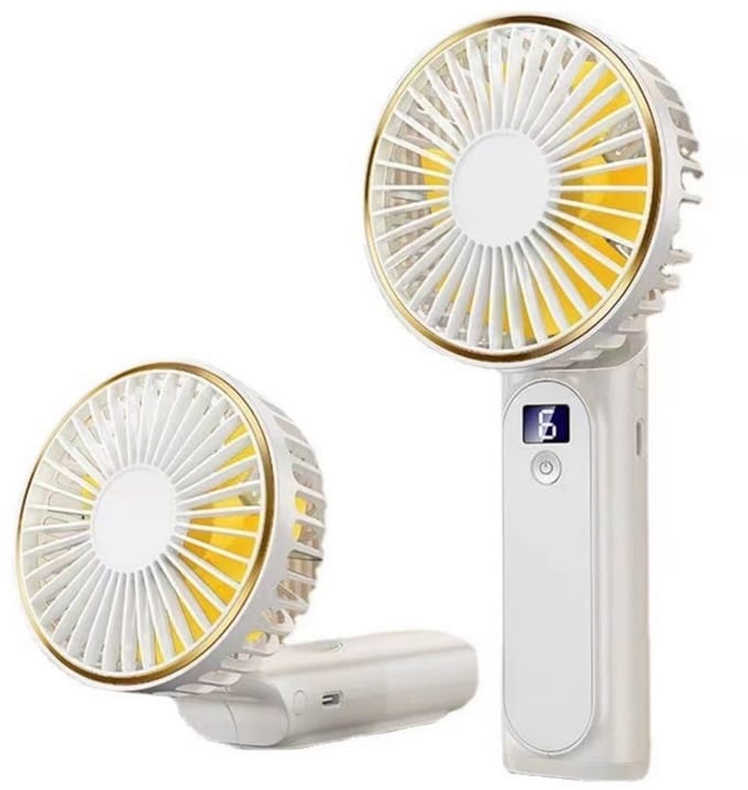 Handventilator - Draagbare Mini Ventilator - Oplaadbaar ventilator - Handheld opvouwbare kleine ventilator - 6 standen - Wit