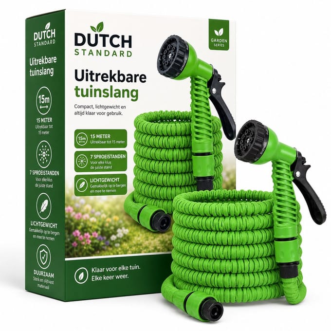 Tuinslang Uitrekbaar 15 meter - 7 Standen - Flexibel