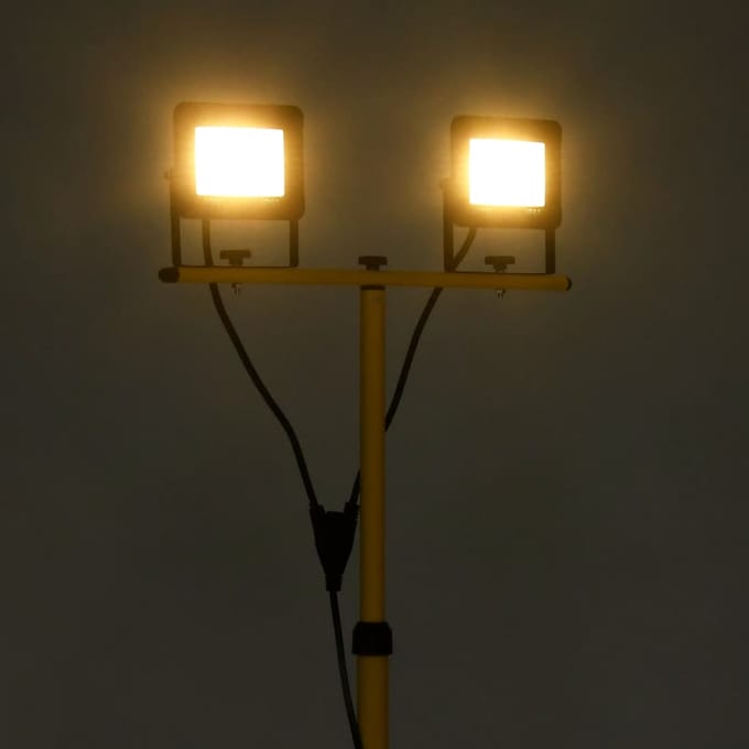 vidaXL Spotlight met statief LED 2x30 W warmwit