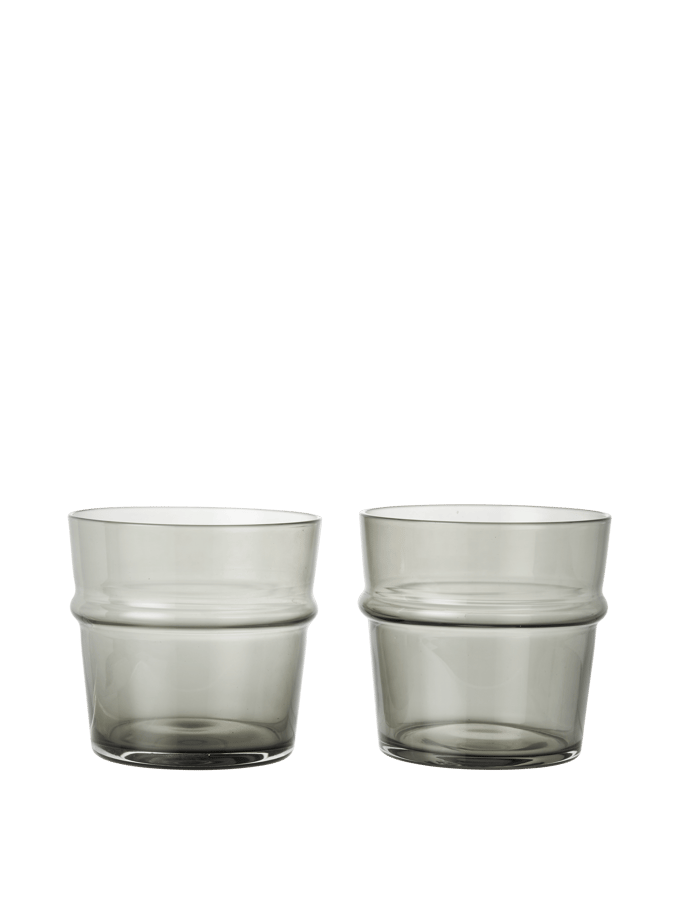 Ferm Living Boya Lage drinkglazen (set van 2) - fermLIVINGsmokedGrey