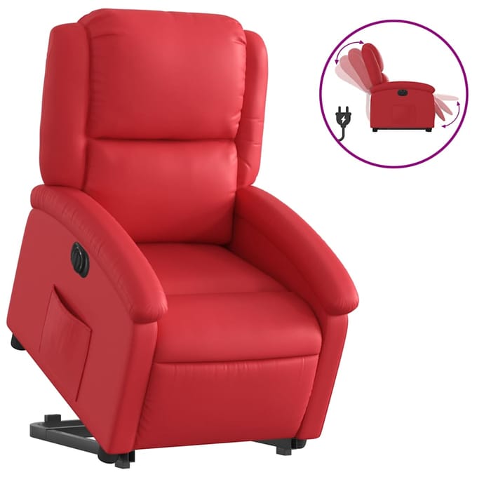 vidaXL - Sta-op-stoel - elektrisch - kunstleer - rood