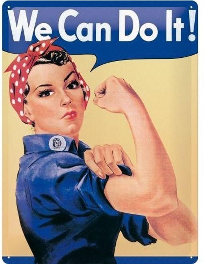 We Can Do It! Rosie the Riveter - Metalen Wandplaat 30 X 40 CM