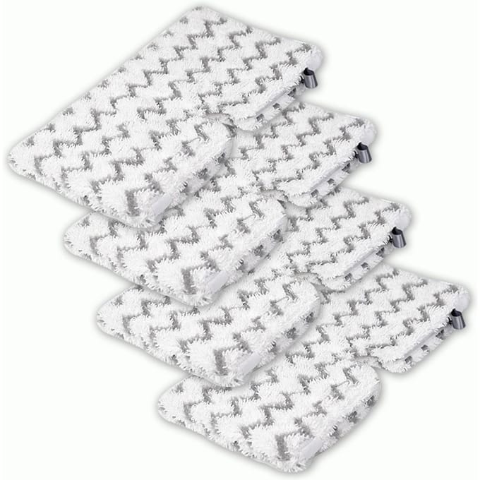 Set van 4 microvezelstoommopvervangingspads Mopaccessoires Rechthoekige wasbare vervanging 4 PCS grijs