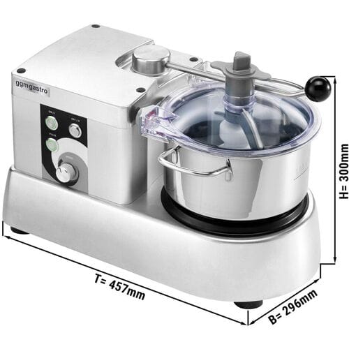 GGM Gastro Professionele cutter - 3,3liter - 350W - 230V - 600-2800 t/min zilver