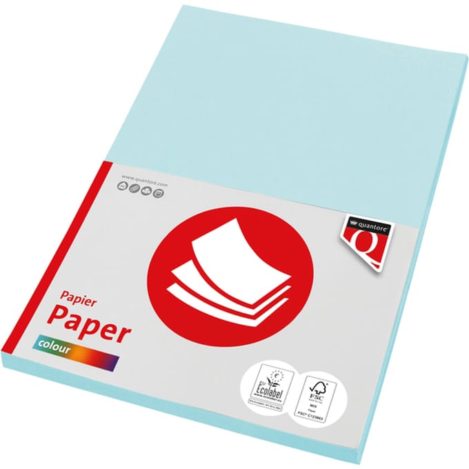 Kopieerpapier Quantore Colour A4 160gr lichtblauw 50 vel