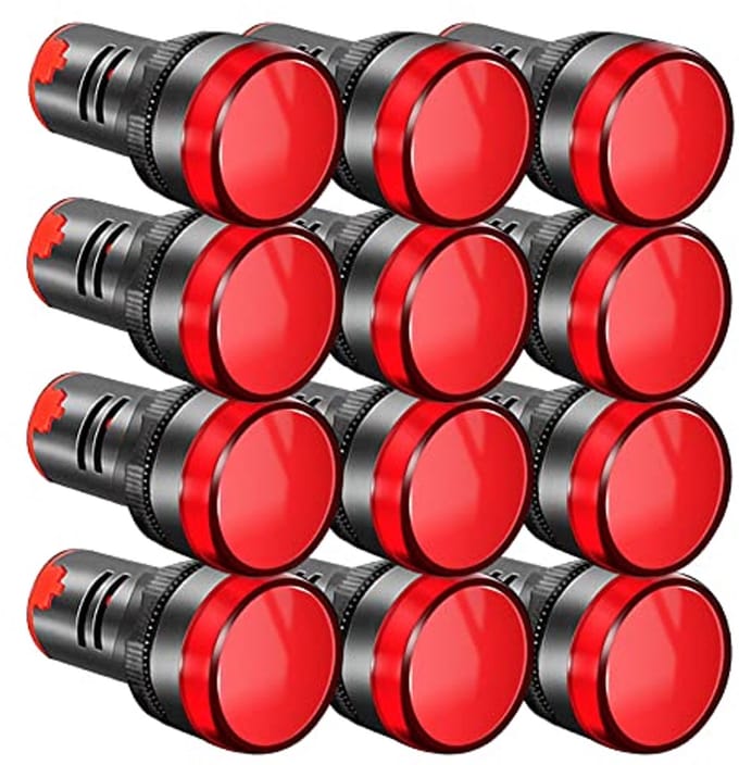LED Stroomindicator 22mm 220V-380V AC - Rood Signaallicht voor Elektriciteitsapparatuur