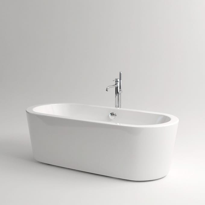 Clou Xo vrijstaande badmengkraan type 13, met handdouche, chroom
