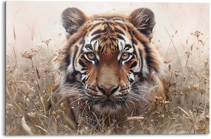 Schilderij Tijger op jacht - 60 x 90 - Hout - REINDERS