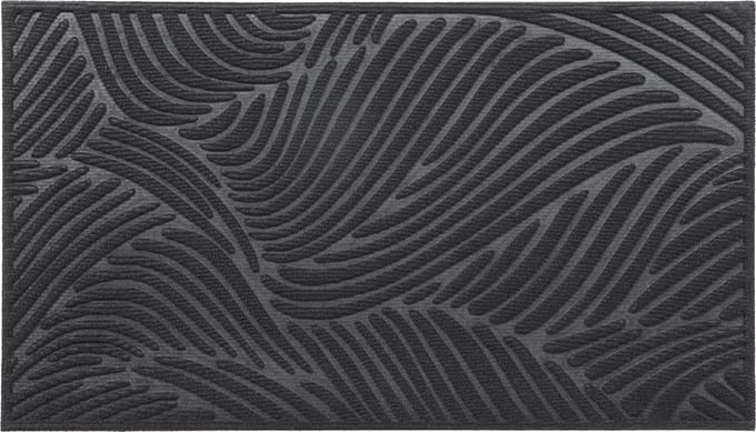 Luance Deurmat Vague - zwart - rubber - rechthoek - 75 x 44 cm - schoonloopmat- buiten