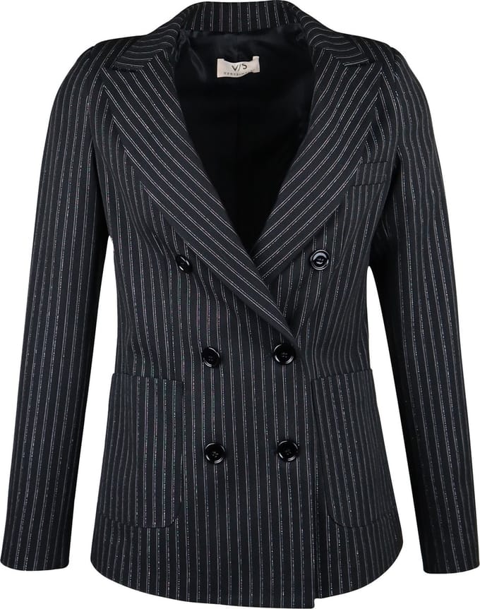 Verysimple - zwarte blazer met strepen - maat 34 (IT40)