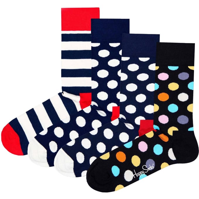 Happy Socks Sokken Classic Crew 2-Pack Verpakking van 4
