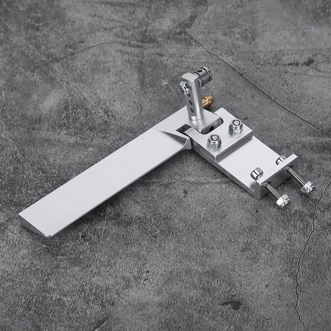 Scheepsmodel Aluminiumlegering Zuigwater Roer RC Boot Semi-ondergedompelde Boot 95mm Zilver gray