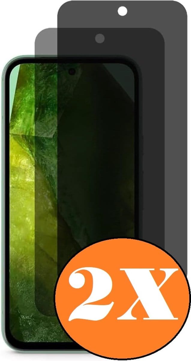 Privacy Geschikt voor Google Pixel 8a screenprotector Privacy glass - 2 Stuks - Full screen protector tempered glass Google Pixel 8a