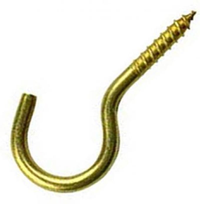 Schroefhaak - vermessingd - 3.3 x 26 mm (4 stuks)