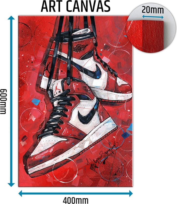 Sneaker canvas retro Chicago 40x60 cm