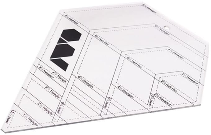 Quilt Liniaal - Kleermakers Liniaal - Kleding Maken - Diamant Vorm - 31 cm - Transparant