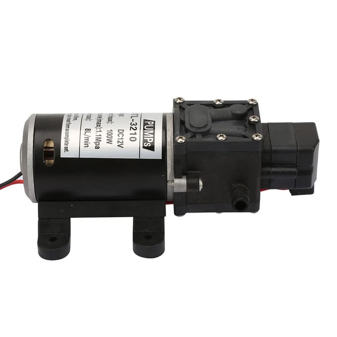 Elektrische Membraan Zelfaanzuigende Hogedruk Waterpomp Met Drukschakelaar 12V 100W