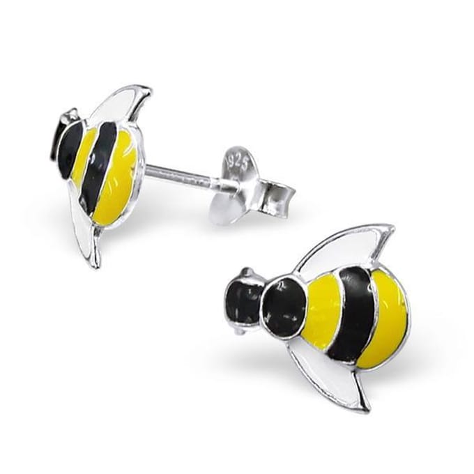 Princess Oorbellen Bee - 925 Zilver E-Coating - Bijtjes / Dier - Ø10mm