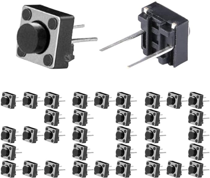 200 Stuks Tactiele Drukknop Schakelaars 6x6x5mm PCB Korte Tijd Micro Mini Drukknop (2 Pins)