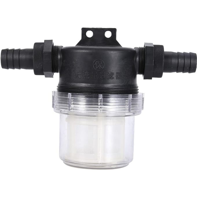 Transparant Inline Gaasfilter Waterpompfilter Irrigatie Hoge Doorstroming black
