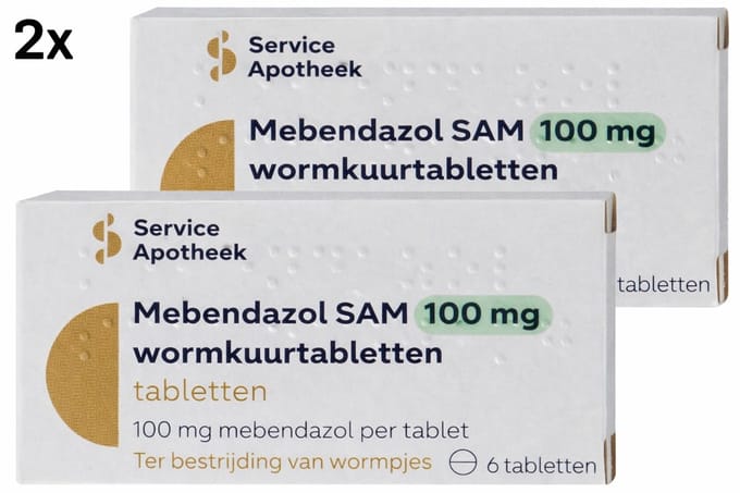 Wormkuur - Mebendazol 100mg - Wormenkuur mens - 12 tabletten