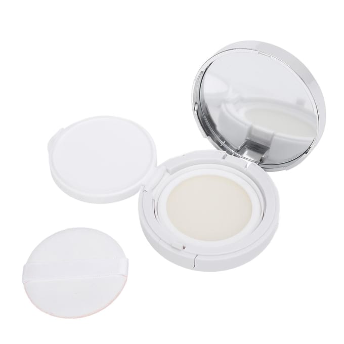 Boîtier de Fond de Teint Coussin Vide avec Miroir Houppette Cuillère Rechargeable Couvercle Scellé Récipient Poudre Maquillage white