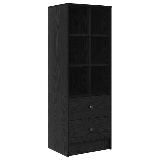 vidaXL - Highboard - met - lade - Zwart - Eiken - 45,5 - x - 34 - x - 127 - cm