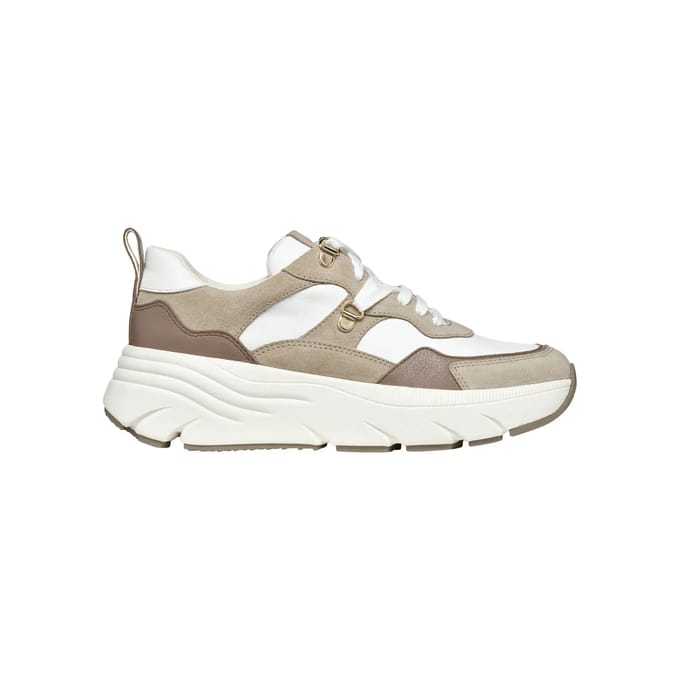 GEOX DIAMANTA DAMES Sneakers - WIT/BEIGE - Maat 36
